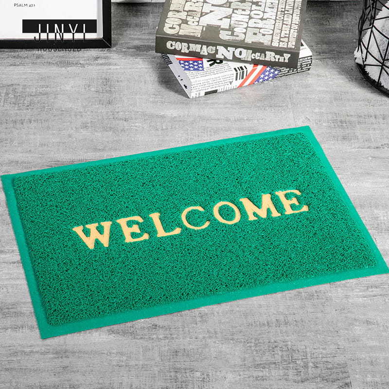 Logo de bienvenue personnalisé imprimé en gros tapis de porte en caoutchouc antidérapant imperméable en PVC